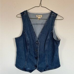 Madewell Dark Indigo Denim Button Vest